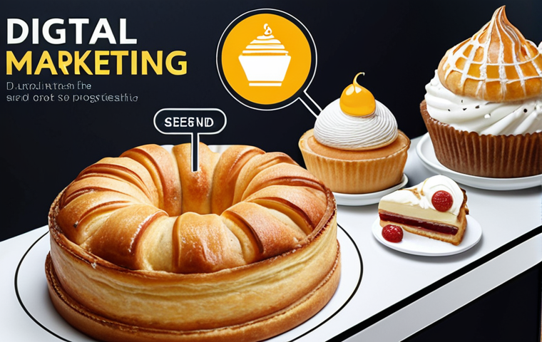 **
> A visually striking infographic illustrating the core principles of digital marketing. Features SEO (a magnifying glass over a website), SEA (a vibrant billboard ad), and Content Marketing (a delicious-looking pastry on a bakery counter, enticing customers). The style should be clean, modern, and eye-catching, suitable for a business-oriented presentation.
**